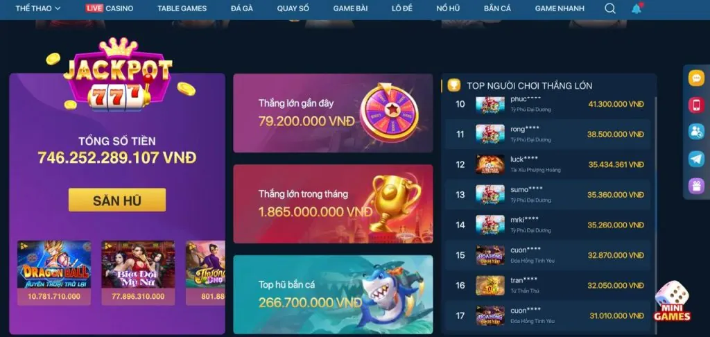 Khuyến mãi game bài và nổ hũ hz88